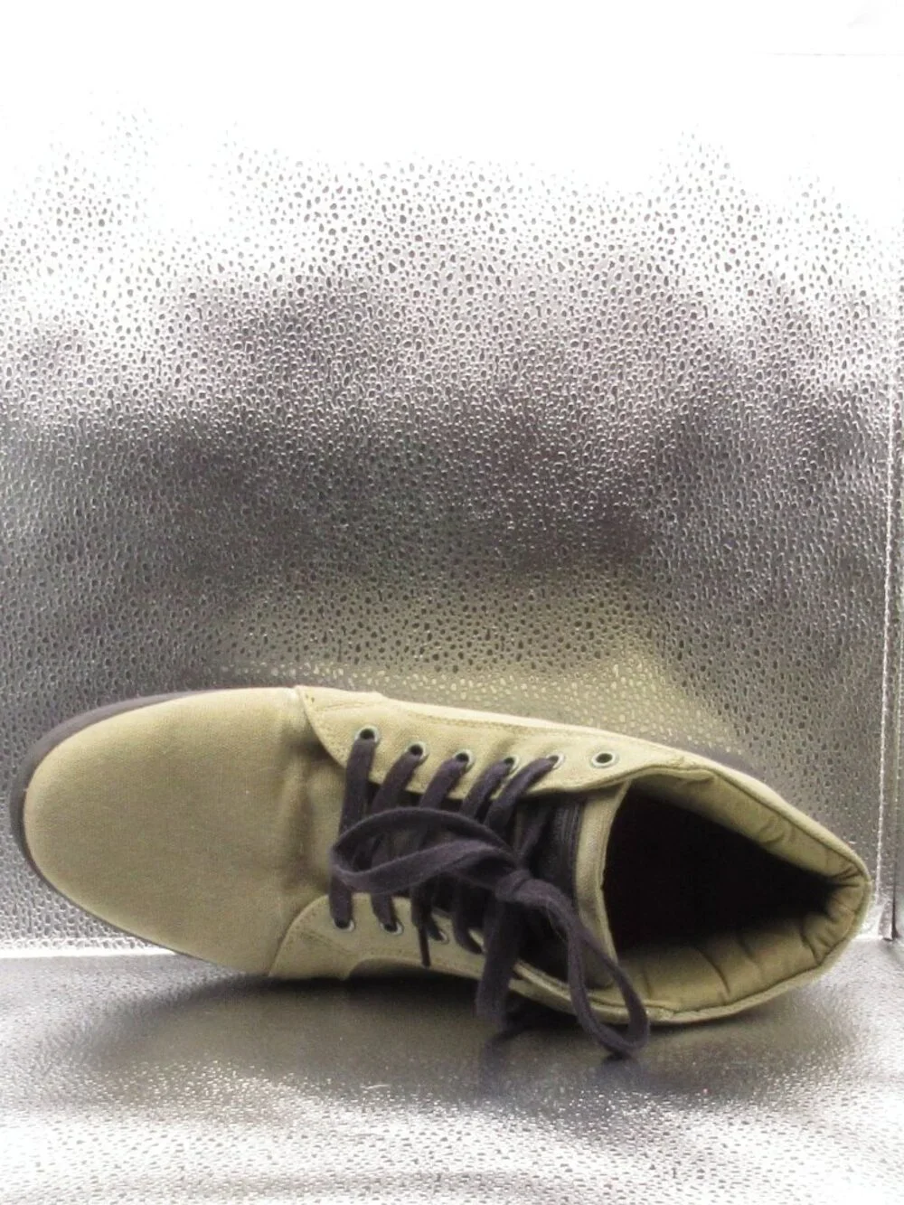 Woobies Olive Men's Canvas Hightop Shoes Size 11 Womens 12.5 Mens Excellent Cond